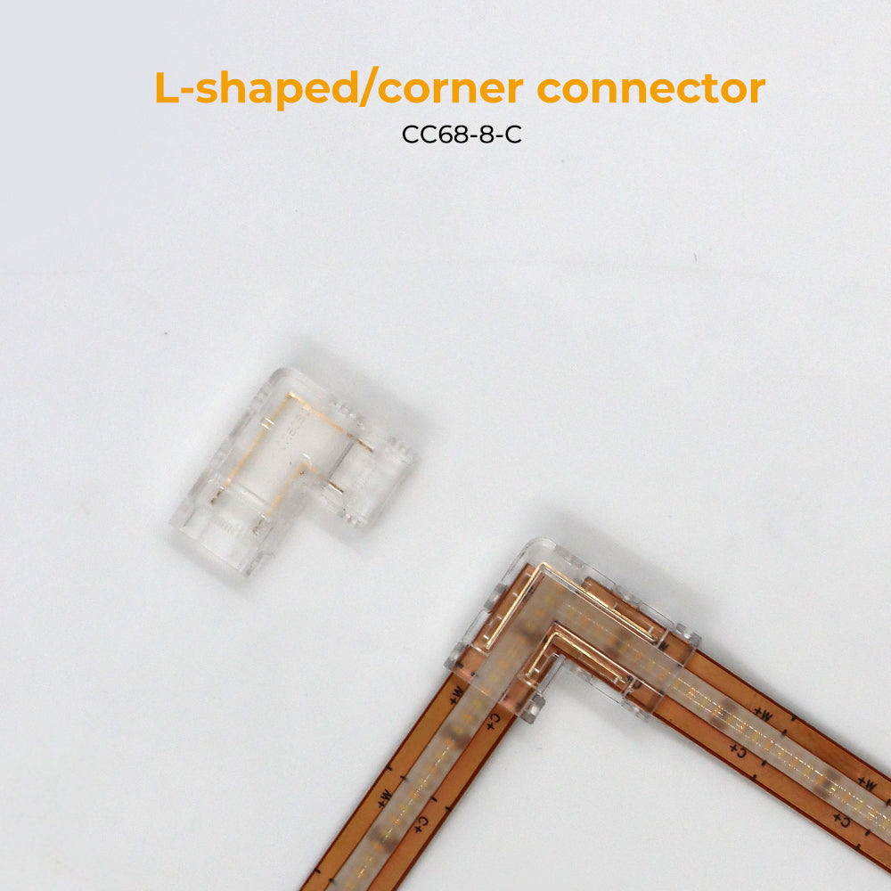 CC68-8-C Corner Connector for Joining 8mm COB Strip Lights