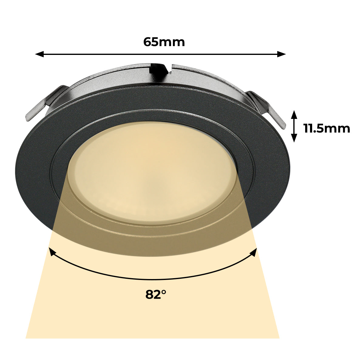 CB29 12V 2.5W Recessed or Surface Mounted Undercabinet 3000K LED Puck Light for Kitchen Living Room and Undercabinet