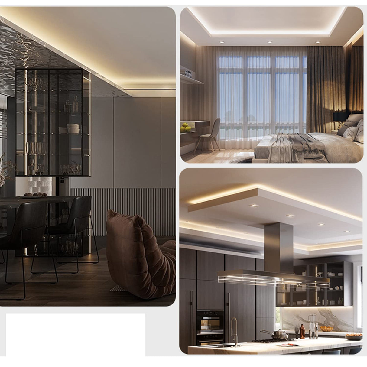 FS31 10mm LED Strip Light 12V 9.6W/m 4000K ETL Listed CRI 90+ with Soft Even Light for Bedroom and Stairs (White)