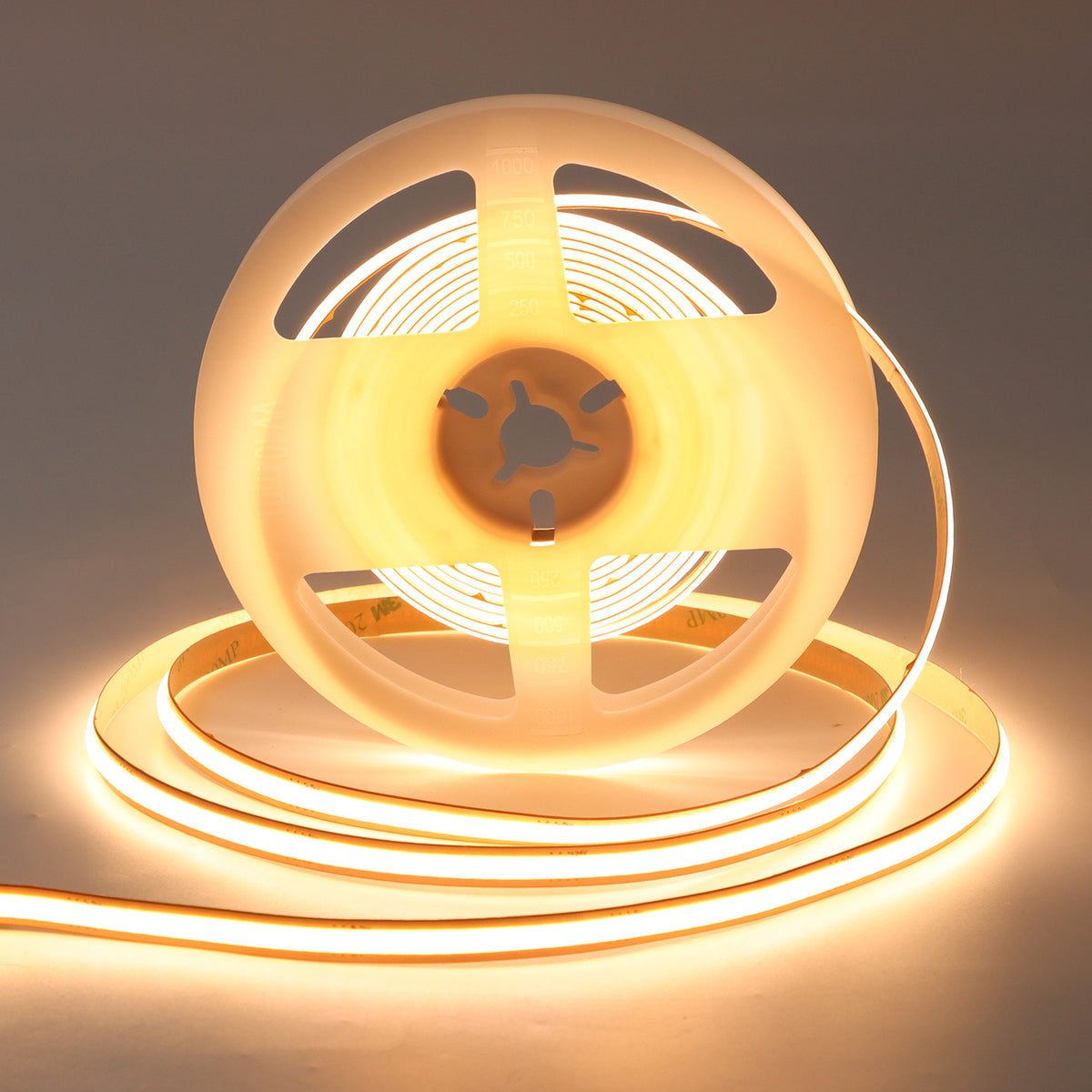 FB22 8mm Cuttable COB Strip Light 12V 9.6W/m UL Listed LED Light Strip 3000K CRI 90+ for Stairs and Kitchen