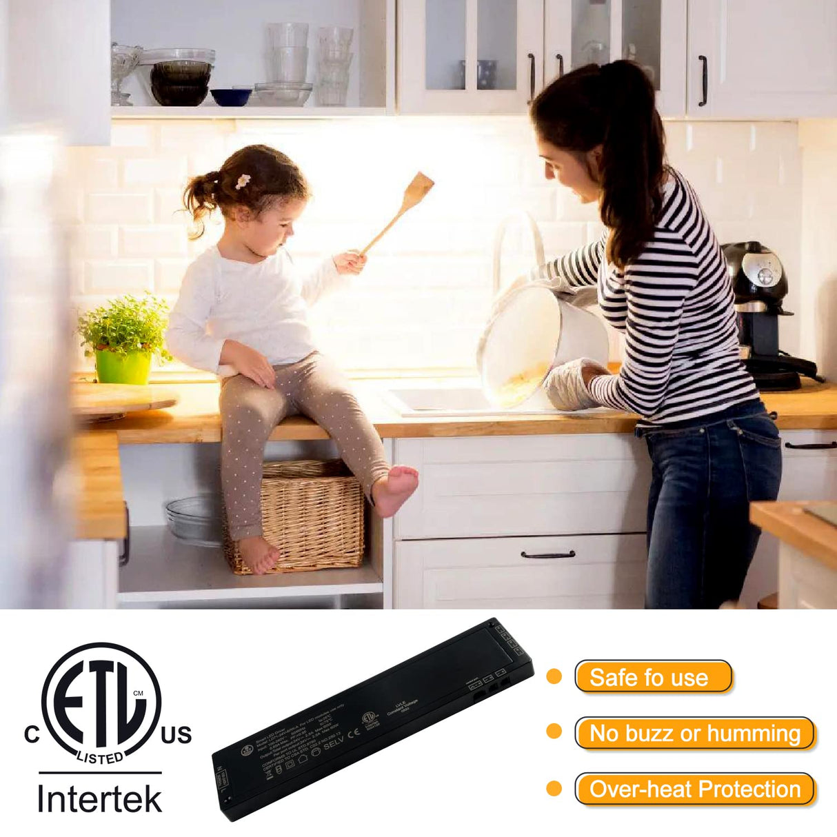 LD71 24V 60W Power Supply Converter Constant Voltage LED Power Supply JST Connector Port, LED Driver for LED Strip Lights