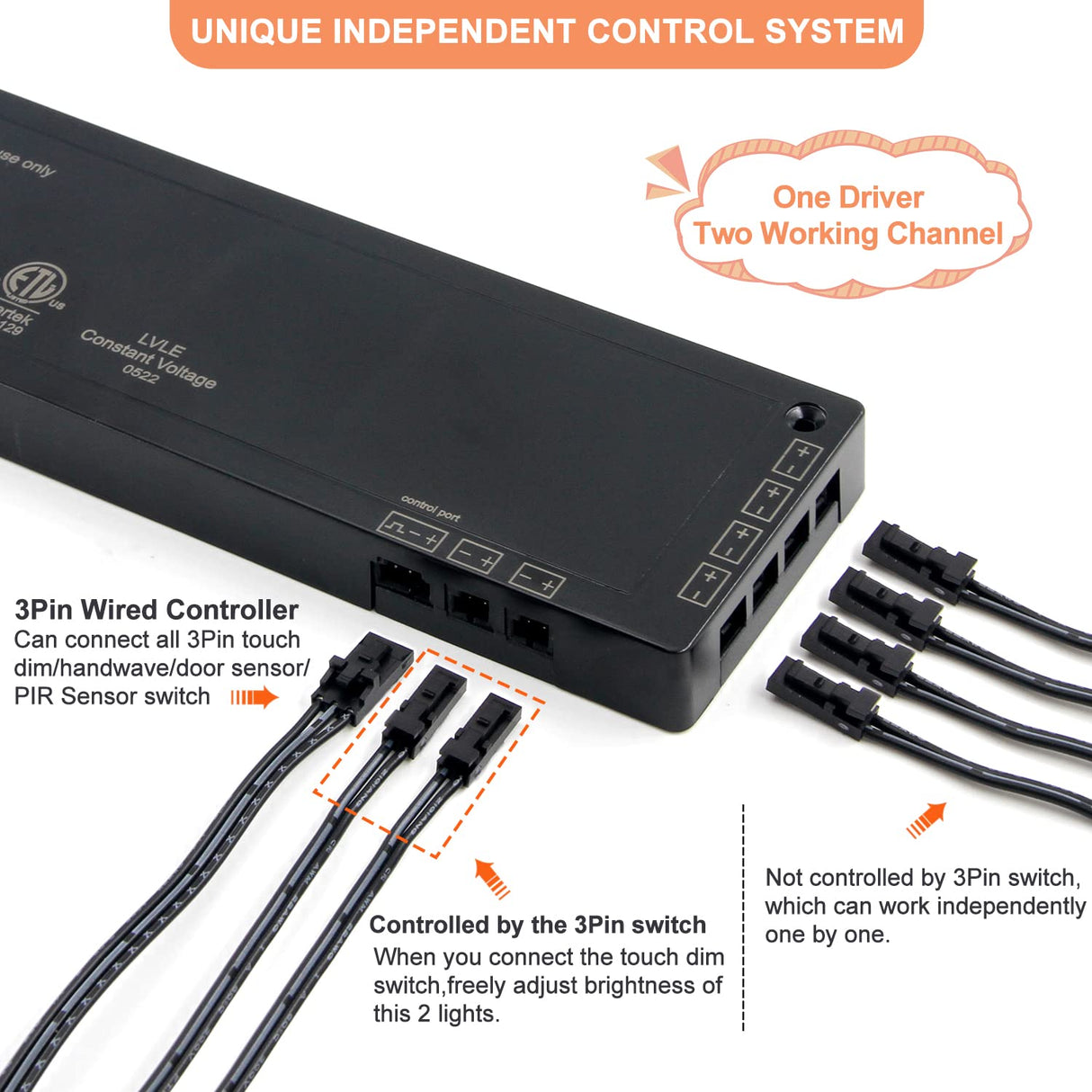 LD71 24V 60W Power Supply Converter Constant Voltage LED Power Supply JST Connector Port, LED Driver for LED Strip Lights