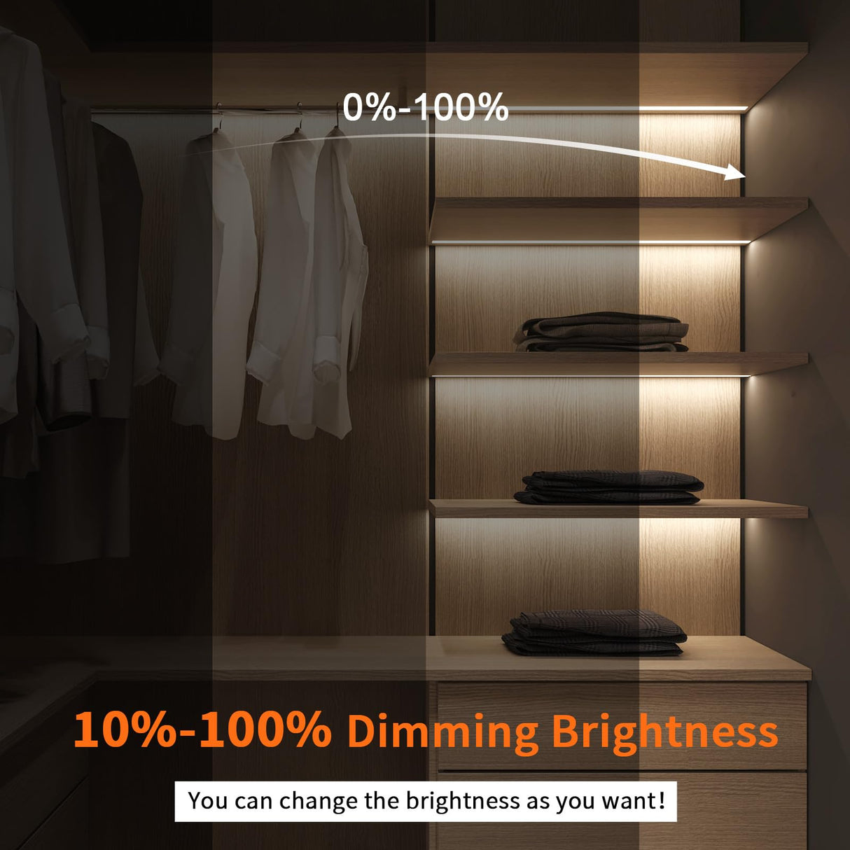 FB07 8mm Cuttable COB LED Strip Light 12V 9.6W/m UL Listed Light Strips 4000K CRI 90+ for Kitchen and Wardrobe