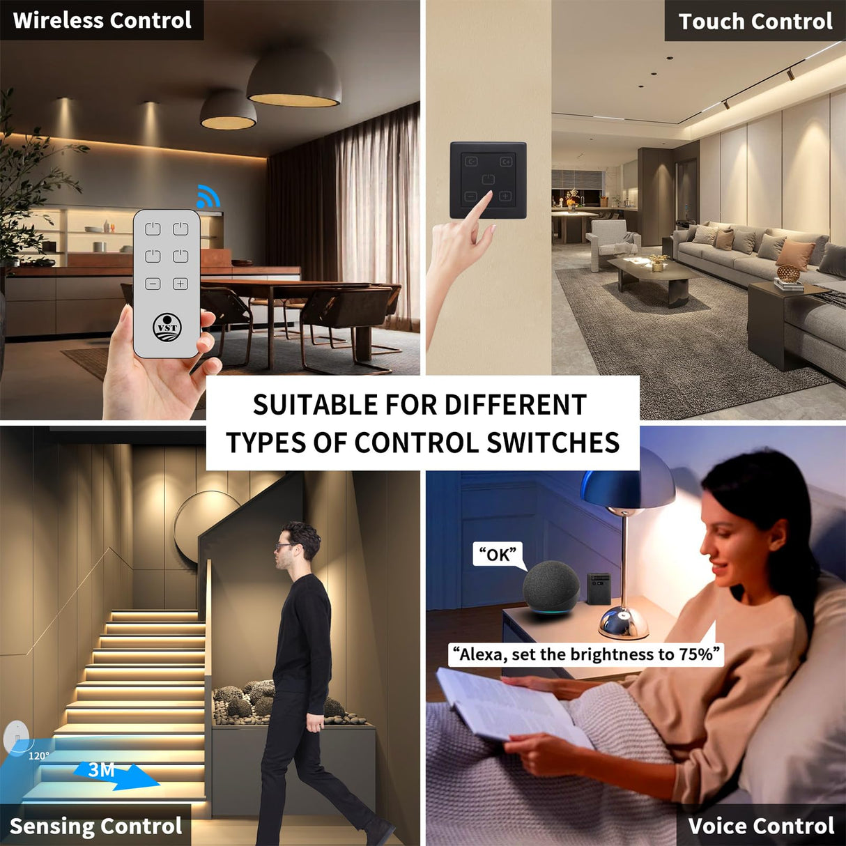 FB07 8mm Cuttable COB LED Strip Light 12V 9.6W/m UL Listed Light Strips 4000K CRI 90+ for Kitchen and Wardrobe