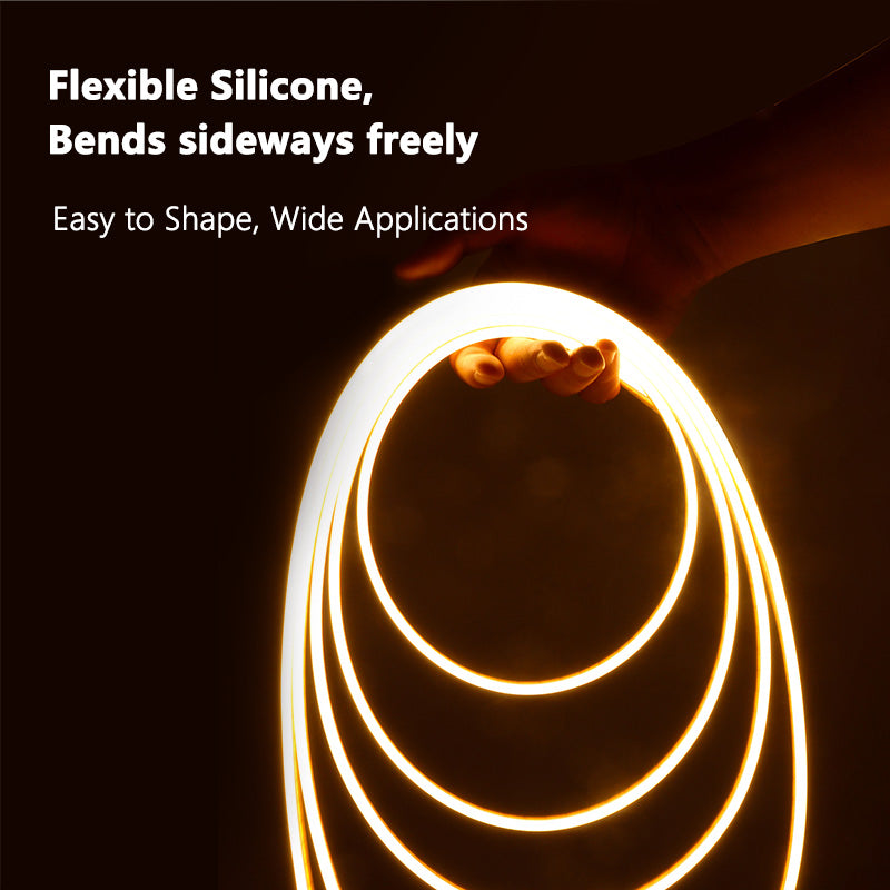 NS03 Silicon Strip Light, 12V 9.6W/m 16.4ft 4*10mm, 2700K-5000K