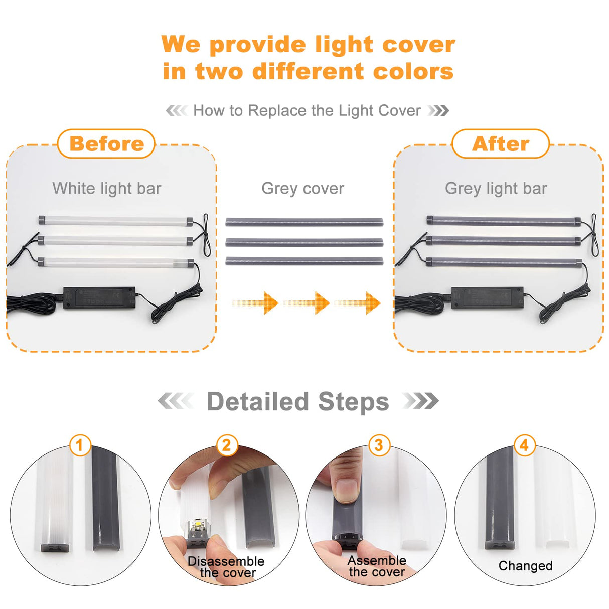 HS07 Motion Sensor Light Indoor, Under Cabinet Lights Plug in, Closet Lights, Stepless Dimming, Hand Wave Activated for Kitchen Shelf Cupboard Closet Workbench (12 in 4000K)