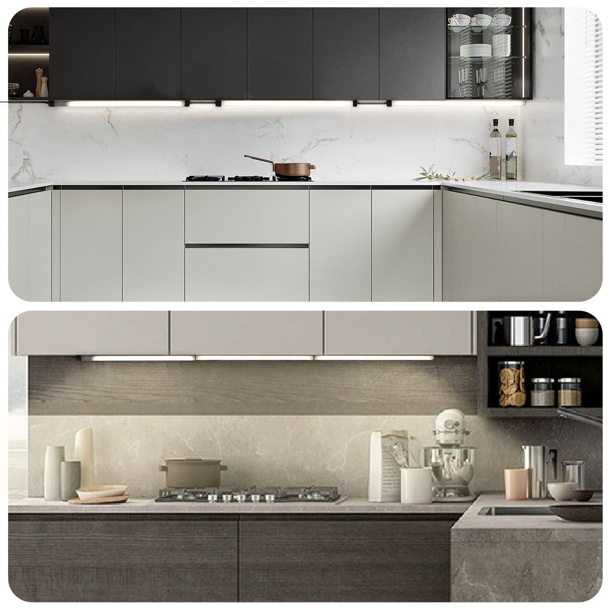 HS07 Motion Sensor Light Indoor, Under Cabinet Lights Plug in, Closet Lights, Stepless Dimming, Hand Wave Activated for Kitchen Shelf Cupboard Closet Workbench (12 in 4000K)