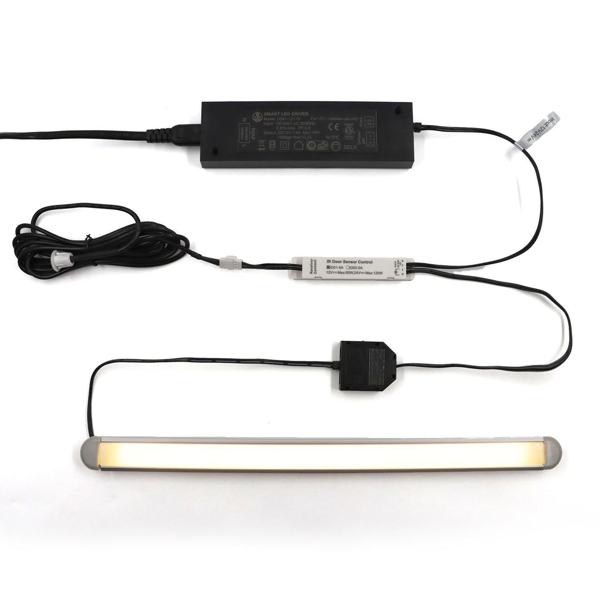 LD41-12V-W Slim LED Light Driver 18W Brightness Adjustable LED Power Supply with ETL for Cabinet Lights 149*44.5*15mm