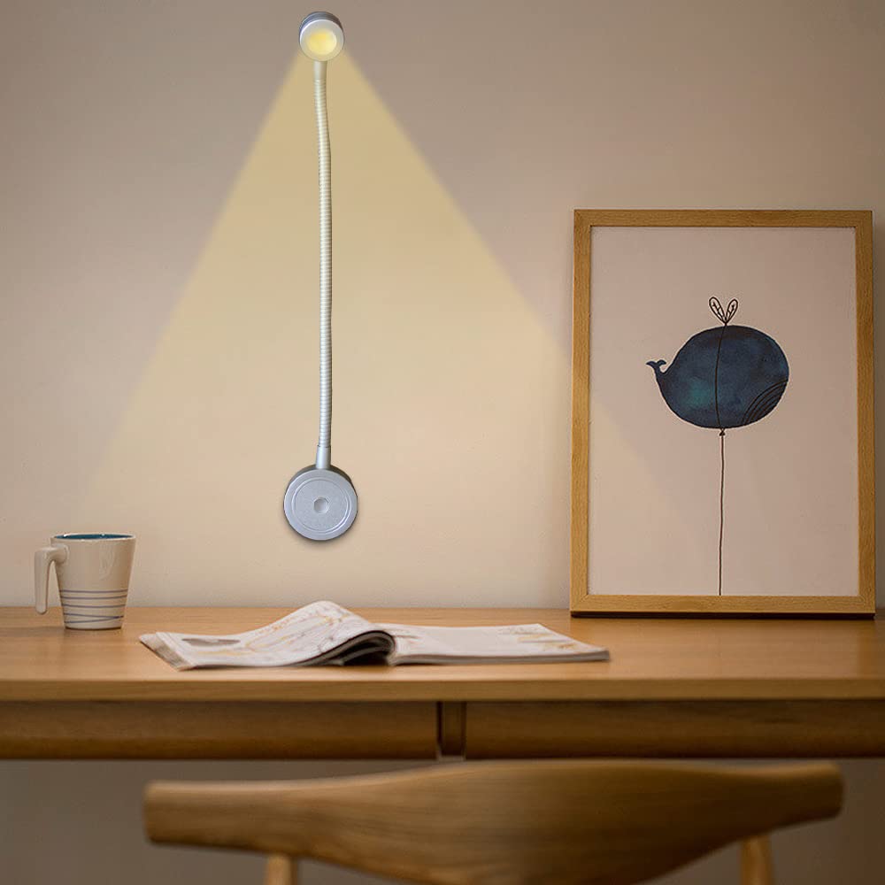 RL11 12V LED Reading Light 13W with 3000K Warm White, Wall Mounted Book Light with USB Charging Port for Bedrooms, Offices, Dormitories & Hotels(2 Packs)