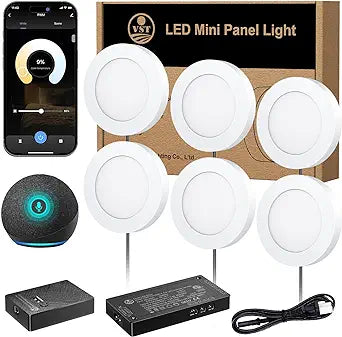 PL05 12V 1.8W Smart LED Puck Light Kit – Voice, Handwave, Touch & App Control for Kitchen and Studio