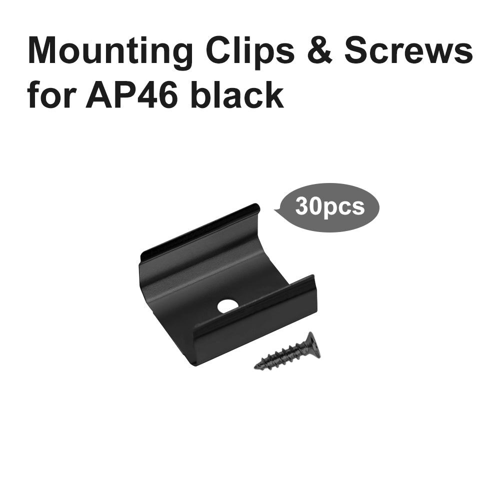 30 PCS Black Mounting Clips and 30PCS Screws for AP46