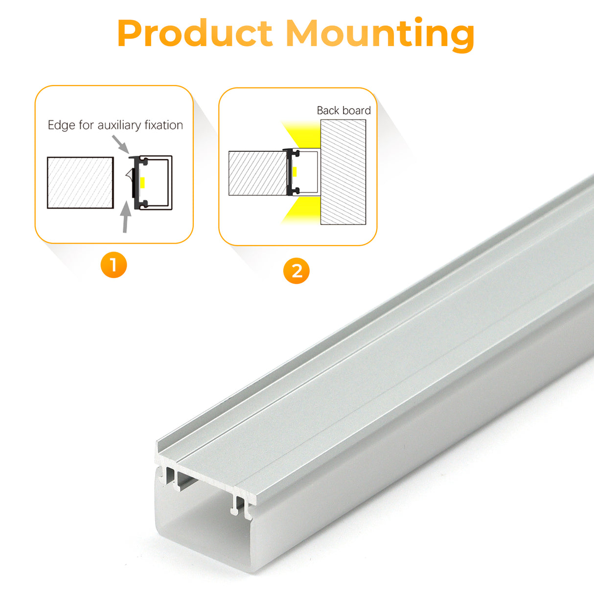 APC6 LED Aluminum Profile 10 Packs 3.3ft With Milky PC Covers and 10 Quick-Link Plugin Connectors for Mini Cut/Free Cut 8mm PCB Width LED Strip Light Cabinet Lighting
