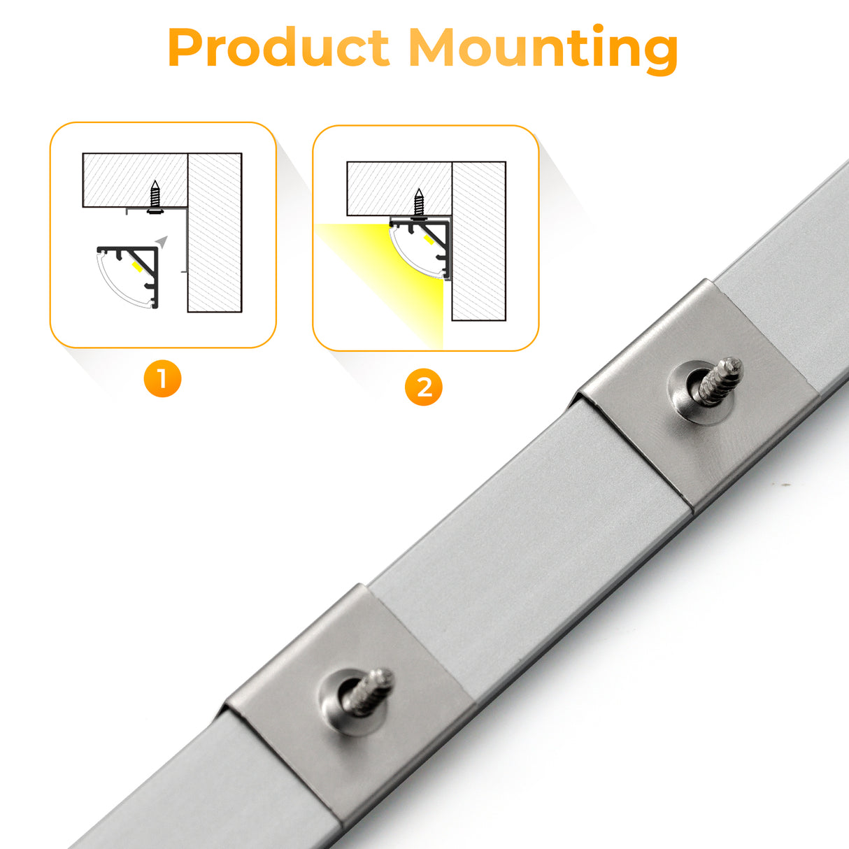 APC7 LED Aluminum Profile 10 Packs 3.3ft with Milky PC Covers and 10 Quick-Link Plugin Connectors for Mini Cut/Free Cut 8mm PCB Width LED Strip Light Cabinet Lighting