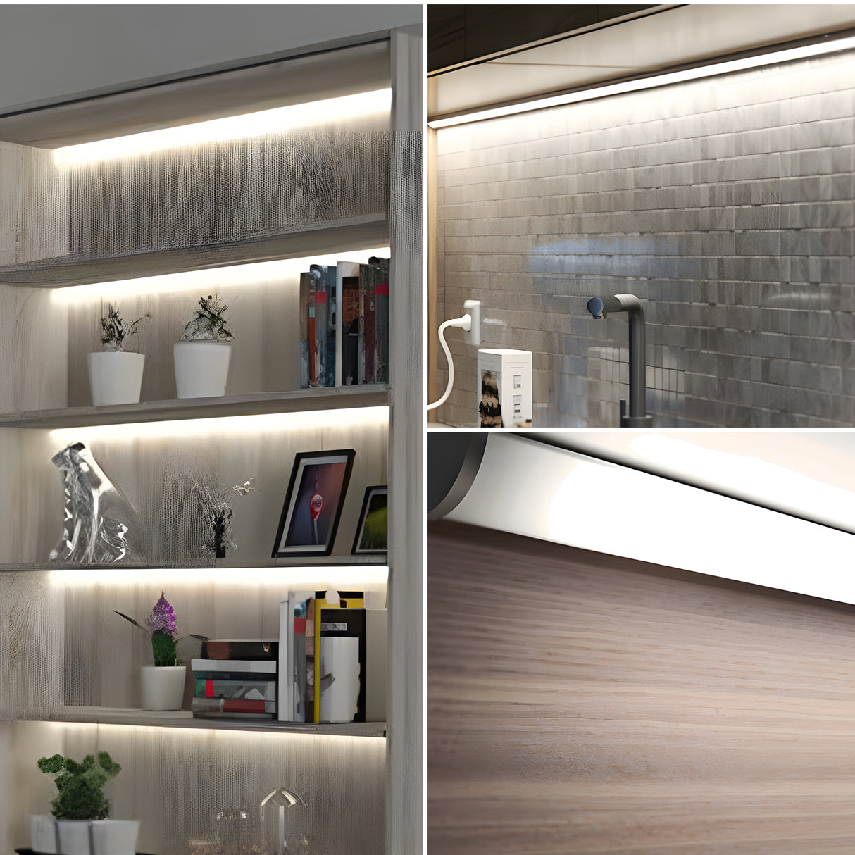 APC7 LED Aluminum Profile 10 Packs 3.3ft with Milky PC Covers and 10 Quick-Link Plugin Connectors for Mini Cut/Free Cut 8mm PCB Width LED Strip Light Cabinet Lighting