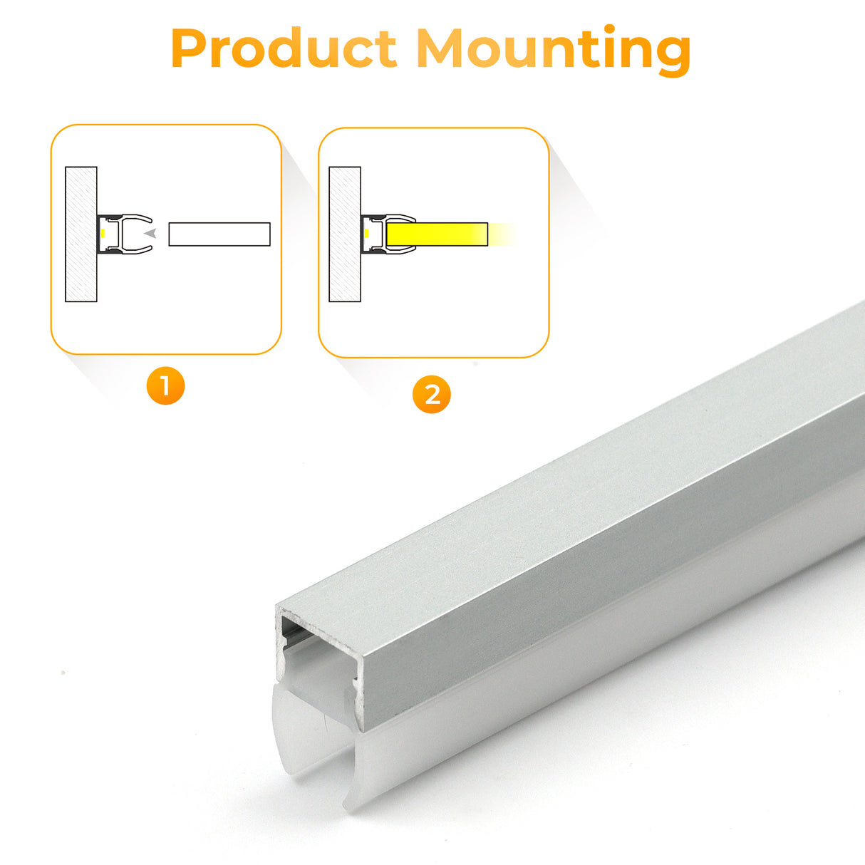 APC9 LED Aluminum Profile 10 Packs 3.3ft with Quick-Link Plugin Connectors and Milky Cover for Mini Cut/Free Cut 8mm PCB Width LED Strip Light Cabinet Lighting