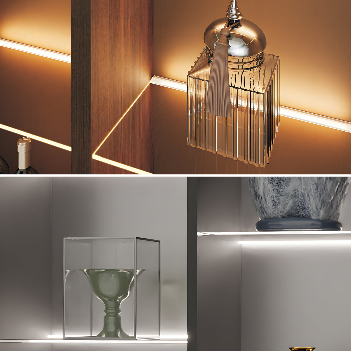 APC9 LED Aluminum Profile 10 Packs 3.3ft with Quick-Link Plugin Connectors and Milky Cover for Mini Cut/Free Cut 8mm PCB Width LED Strip Light Cabinet Lighting