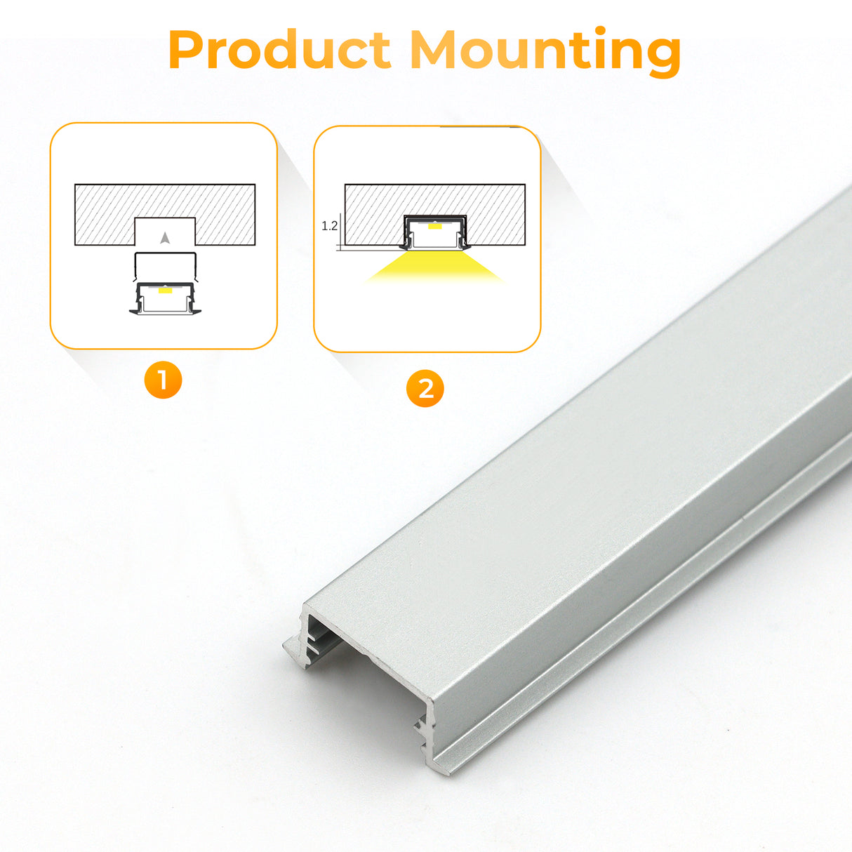 APE1 LED Aluminum Profile 10 Packs 3.3ft with Silicone Covers and 10 Quick-Link Plugin Connectors for Mini Cut/Free Cut 8mm PCB Width LED Strip Light Cabinet Lightings