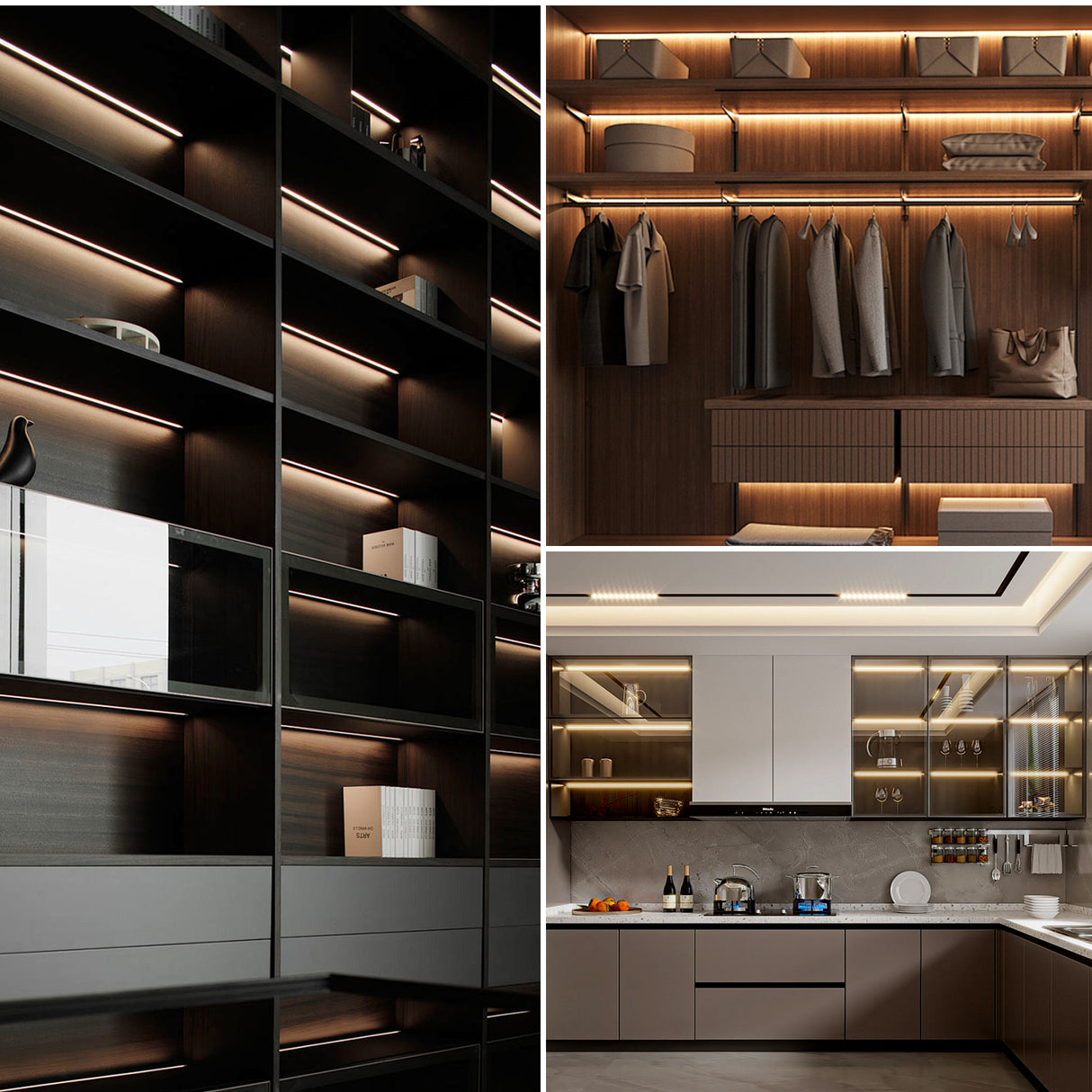 APE1 LED Aluminum Profile 10 Packs 3.3ft with Silicone Covers and 10 Quick-Link Plugin Connectors for Mini Cut/Free Cut 8mm PCB Width LED Strip Light Cabinet Lightings