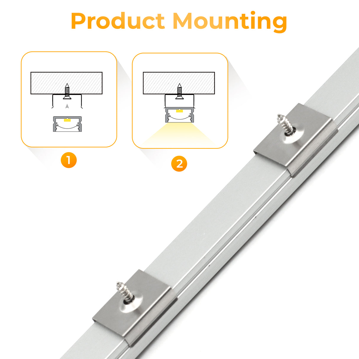 APE2 LED Aluminum Profile 10 Packs 3.3ft with Silicone Covers and 10 Quick-Link Plugin Connectors for Mini Cut/Free Cut 8mm PCB Width LED Strip Light Cabinet Lighting