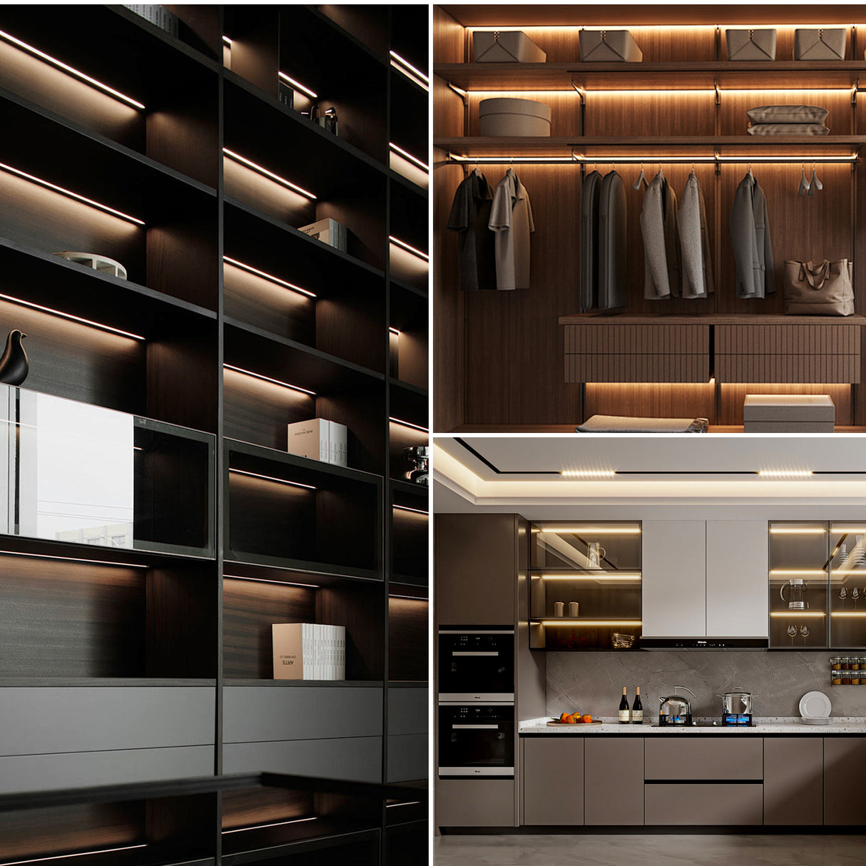 APE2 LED Aluminum Profile 10 Packs 3.3ft with Silicone Covers and 10 Quick-Link Plugin Connectors for Mini Cut/Free Cut 8mm PCB Width LED Strip Light Cabinet Lighting