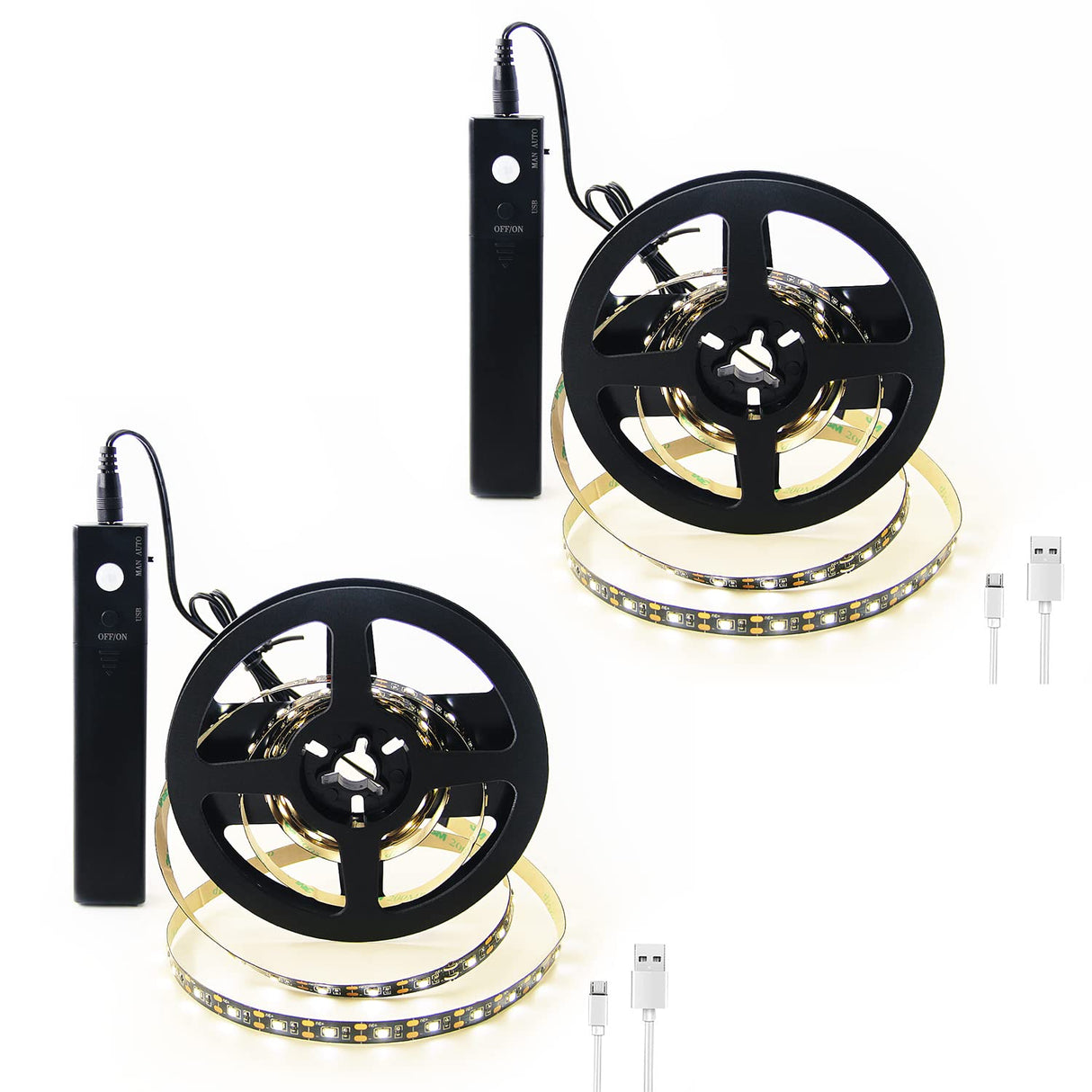 BT13 LED Strip Light, Motion Sensor LED Tape Light with Battery Operated for Closet Wardrobe Stair Bedroom (3000K Warm White) 6.56ft