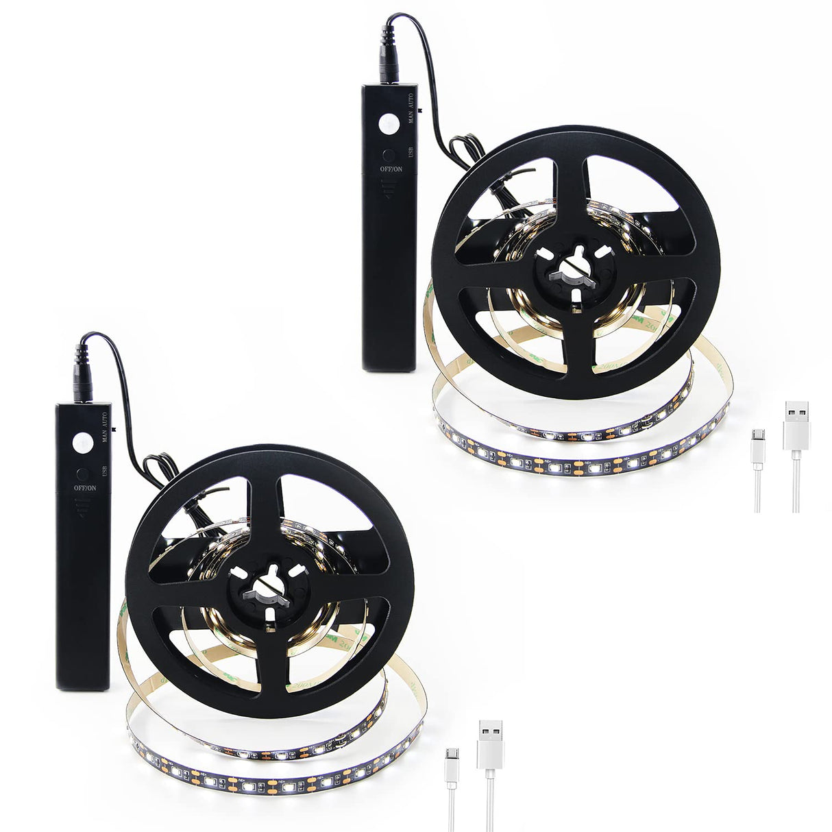 BT13 LED Strip Light, Motion Sensor LED Tape Light with Battery Operated for Closet Wardrobe Stair Under Counter Cabinet Bedroom (6500K Cool White) 6.56ft