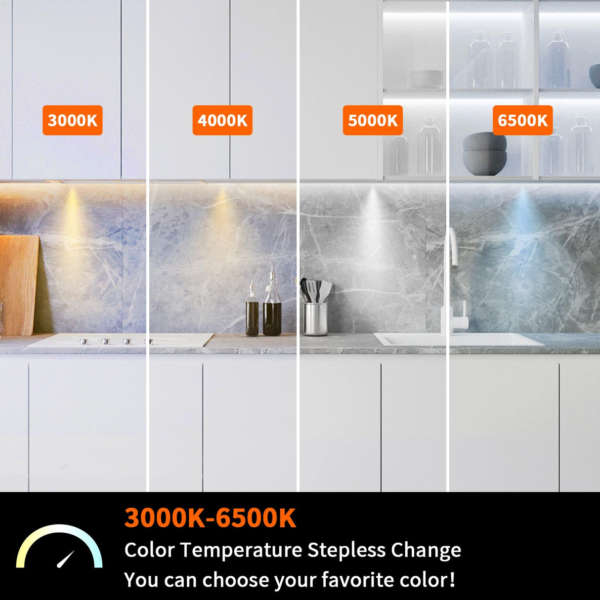 PL05 12V 1.8W CCT LED Puck Light 3000K-6500K with Wireless Touch Sensor Switch for Studio Kitchen & Dining Room