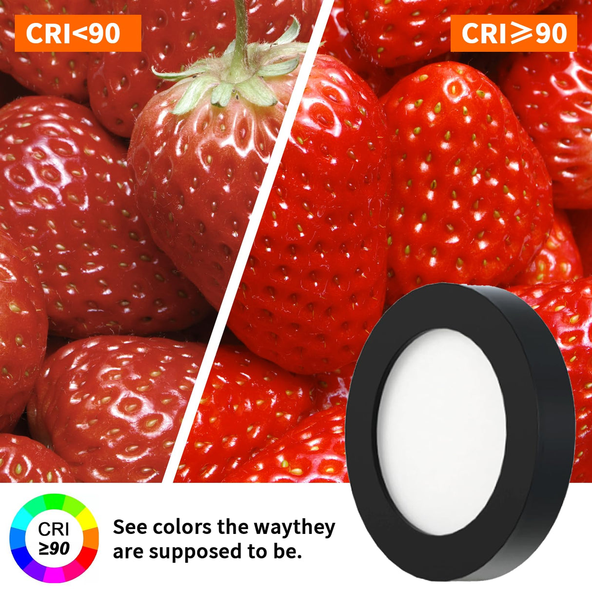 PL05 12V 1.8W CCT LED Puck Light 3000K-6000K with Wired Touch Sensor Switch for Studio Bedroom & Living Room