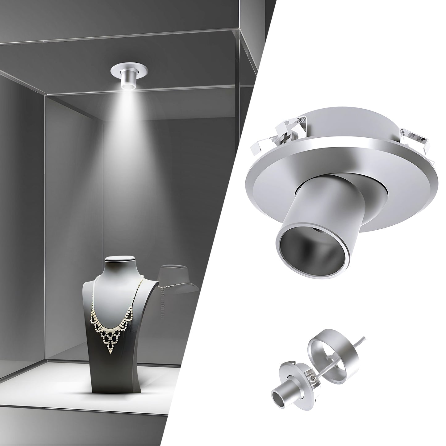 CF03 12V Dimmable Mini Spotlight Plug in (4000K 1w/pcs), 1PCS PL05 in White 3000K