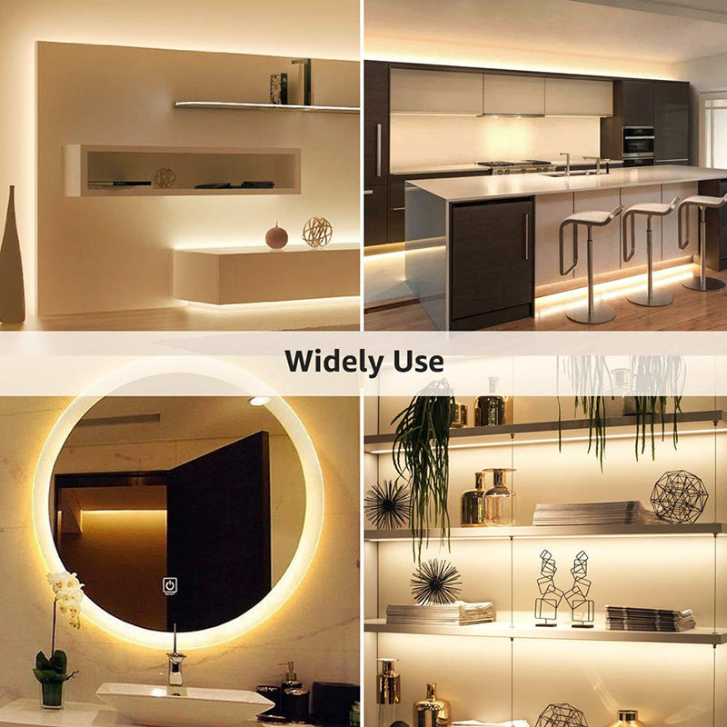 CV86 8mm Silicone Light 12V 9.6W/m 3000K Front-Glowing Light Strip CRI 90+ Dust and Moisture Proof for Mirror and Living Room