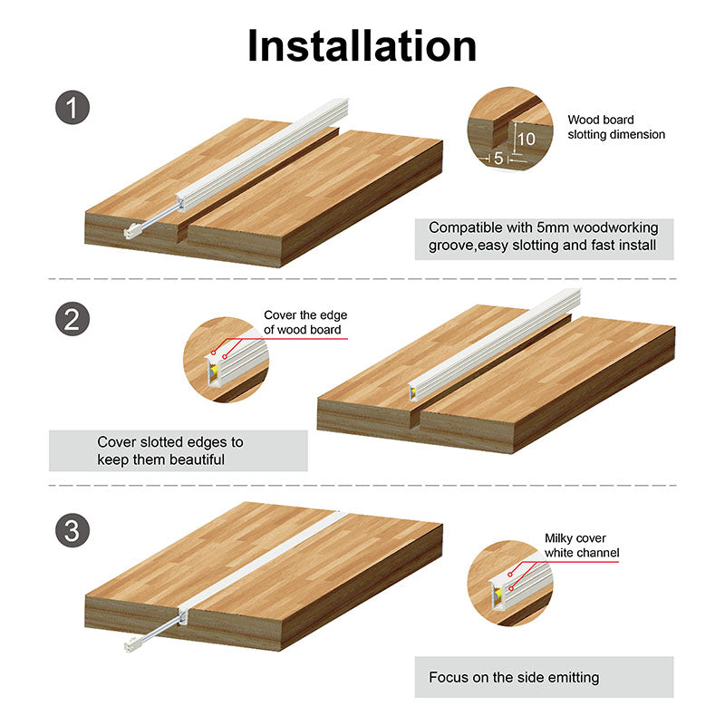 CV88 8mm Silicone Light 12V 9.6W/m 3000K Side-Emitting Light Strip CRI 90+ Dust and Moisture Proof for Mirror and Wardrobe