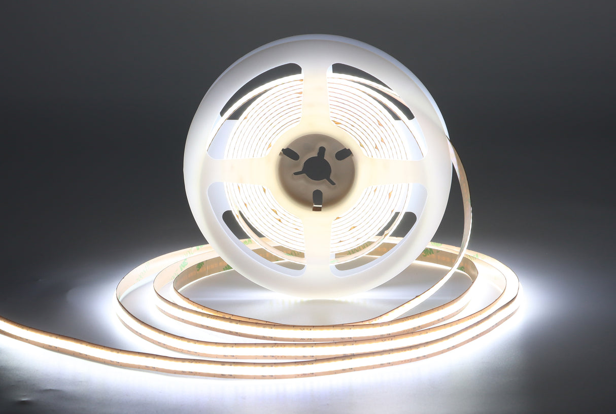 FB16 8mm Cuttable COB LED Strip Light 12V 9.6W/m UL Listed LED Strips with Tunable CCT 2700K–6500K CRI 90+ for Cabinet and Living Room