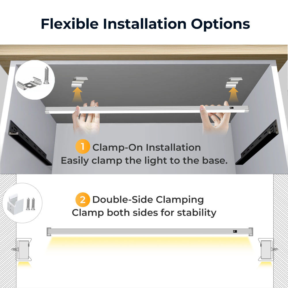 HS03 LED Cabinet Light 12V 4.2W Door Activated Light Bar 6500K 22.17″ for Drawer Lighting