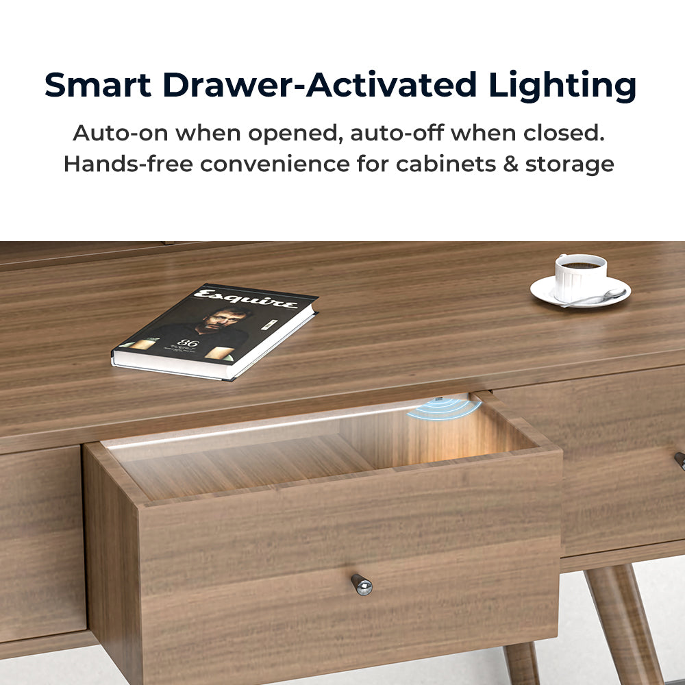 HS03 LED Cabinet Light 12V 4.2W Door Activated Light Bar 6500K 22.17″ for Drawer Lighting