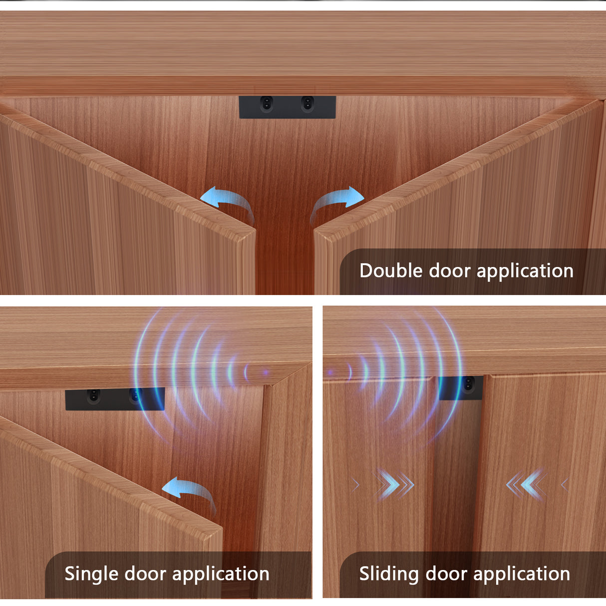 ID21 Wireless Double Door Sensor Switch – Surface/Recessed Mounted, Brightness Adjustable, Double Door Activated, for Dual-Door Wardrobes or Kitchen Cabinets