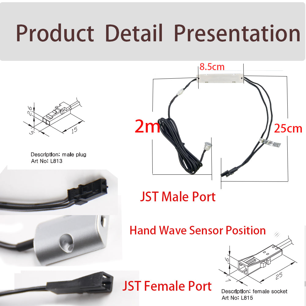 IH02 12V/24V 3A Surface Mounted LED Under Cabinet Light Sensor Switch - Instant On When Waving Hand