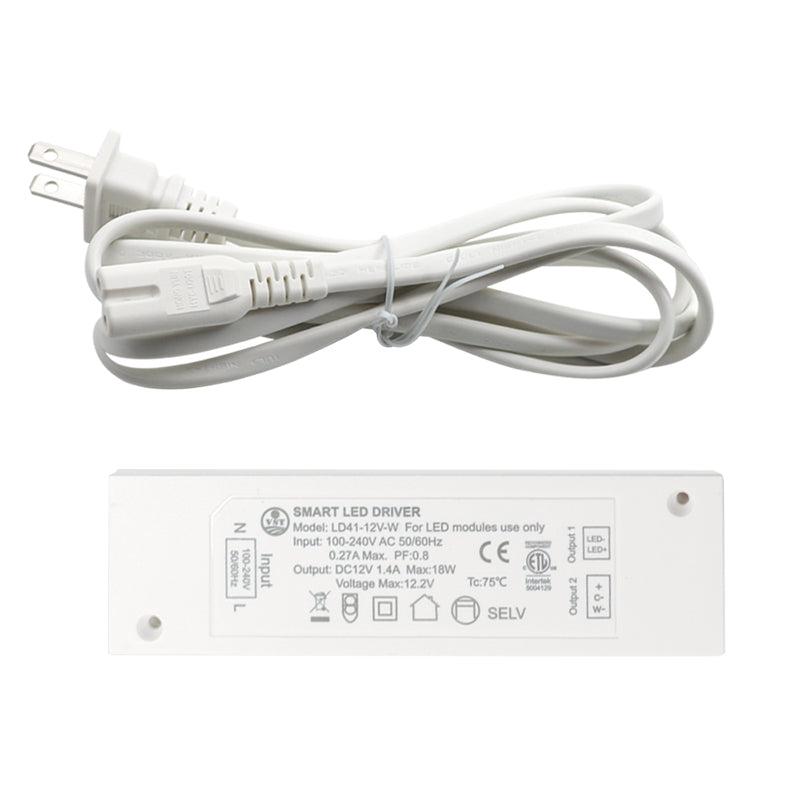 LD41-12V-W Slim LED Light Driver 18W Brightness Adjustable LED Power Supply with ETL for Cabinet Lights 149*44.5*15mm