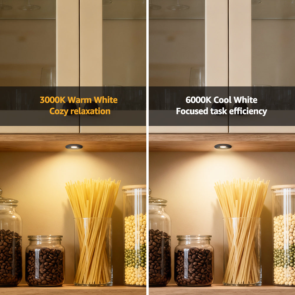 CB15 12V 1.5W 6000K Mini LED Puck Light Recessed Mounted for Display Cabinet Kitchen & Living Room