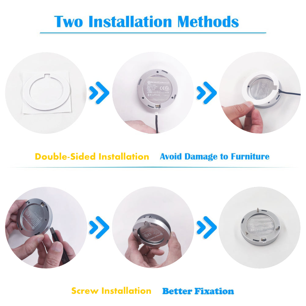 VST PL05 Cabinet Puck Light 12V 1.8W Mini Panel Light Recessed or Surface Mount LED Light for Kitchen, Wardrobe, Showcase Display