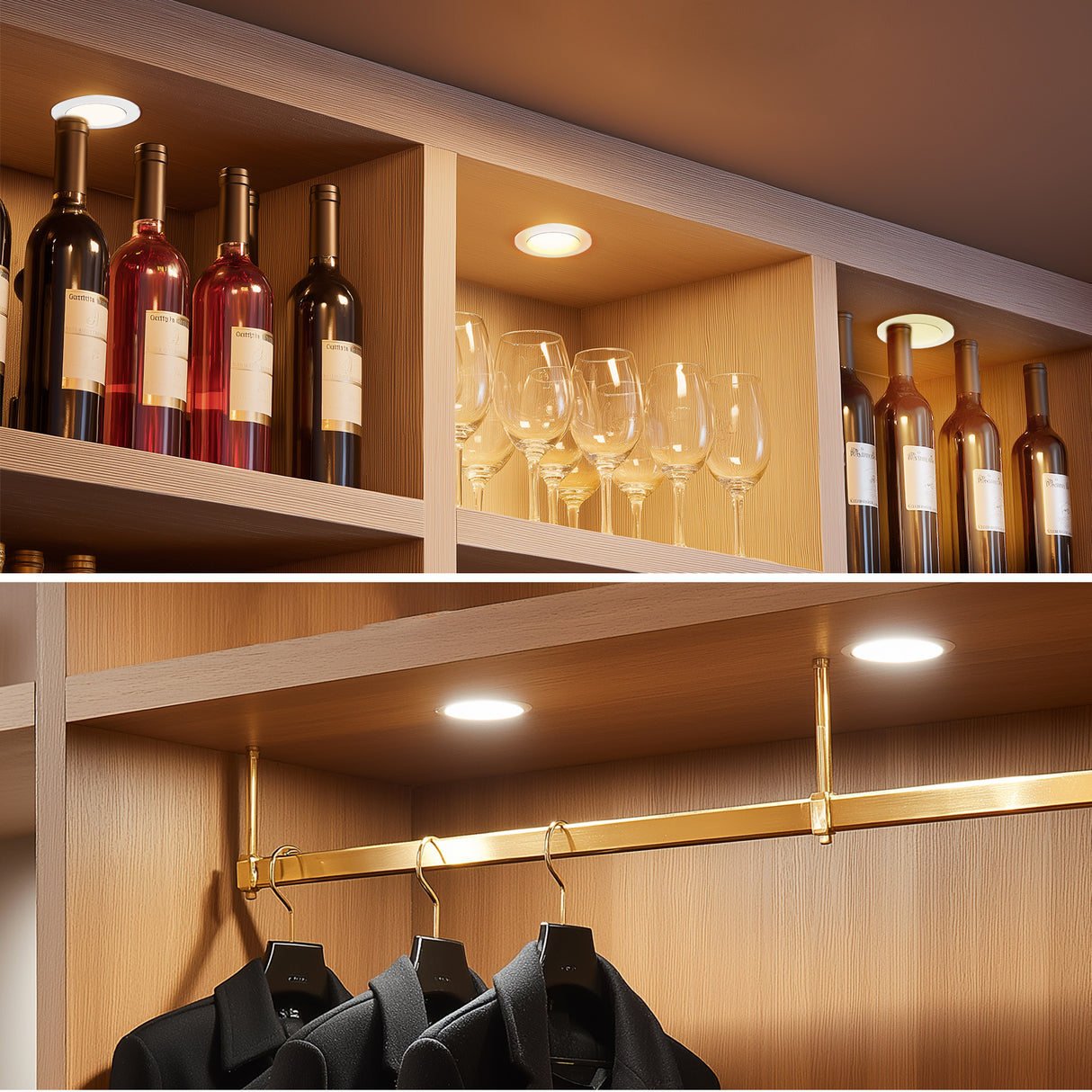 PL05 12V 1.8W Cabinet Puck Light 3000K Recessd & Surface mounted for Kitchen Living Room & Bookshelf