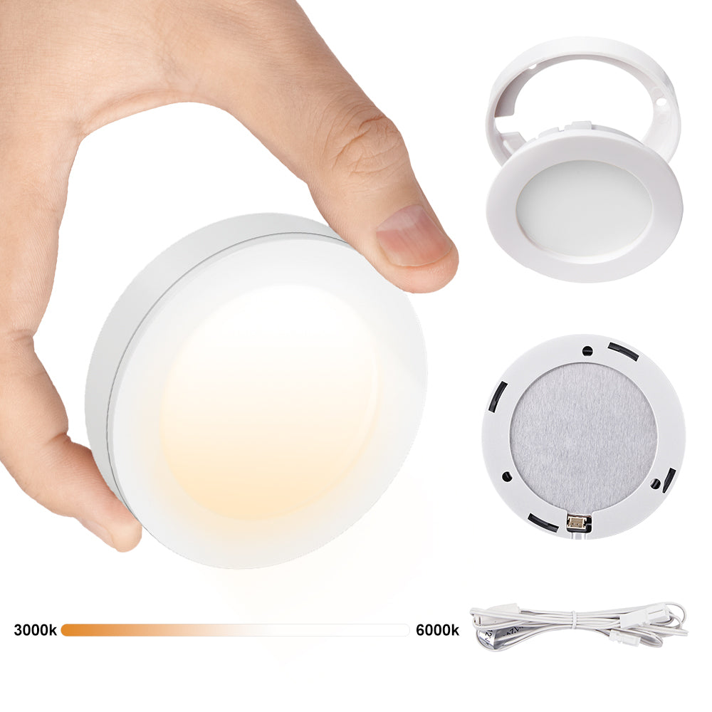 VST PL05 Cabinet Puck Light 12V 1.8W Mini Panel Light Recessed or Surface Mount LED Light for Kitchen, Wardrobe, Showcase Display