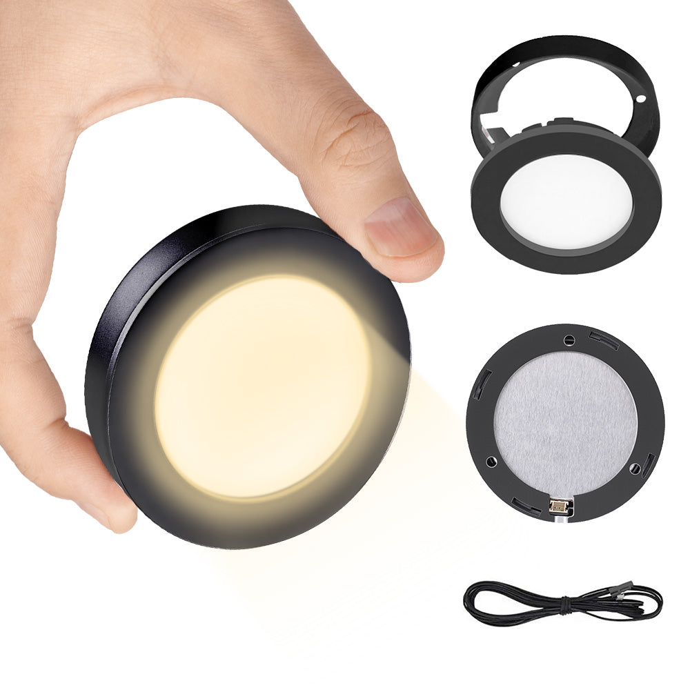 VST PL05 Cabinet Puck Light 12V 1.8W Mini Panel Light Recessed or Surface Mount LED Light for Kitchen, Wardrobe, Showcase Display