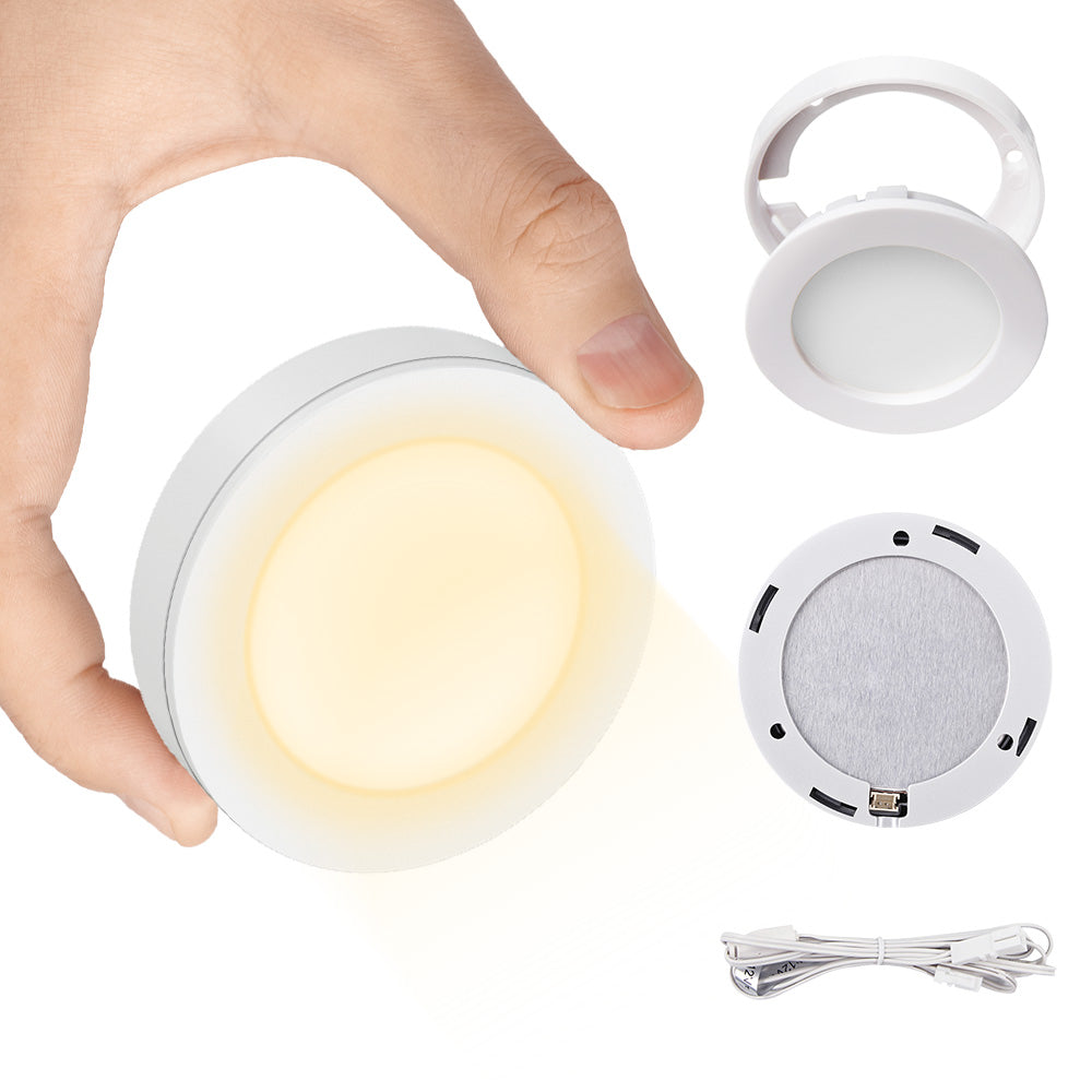 VST PL05 Cabinet Puck Light 12V 1.8W Mini Panel Light Recessed or Surface Mount LED Light for Kitchen, Wardrobe, Showcase Display
