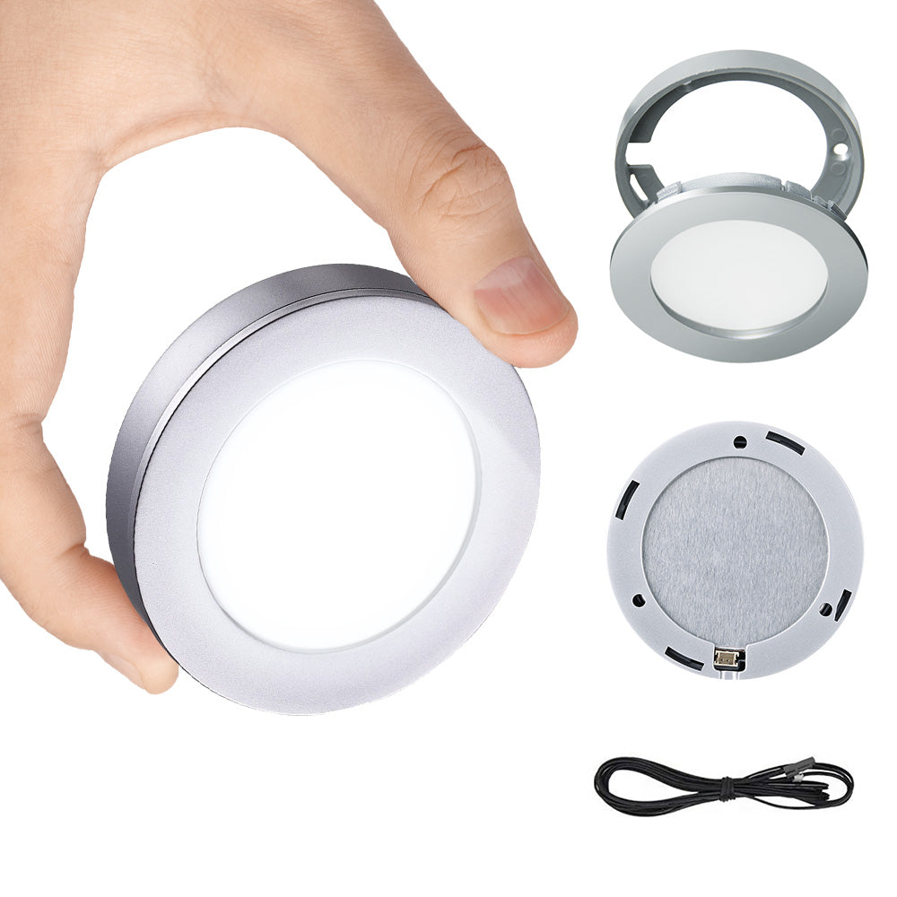 VST PL05 Cabinet Puck Light 12V 1.8W Mini Panel Light Recessed or Surface Mount LED Light for Kitchen, Wardrobe, Showcase Display