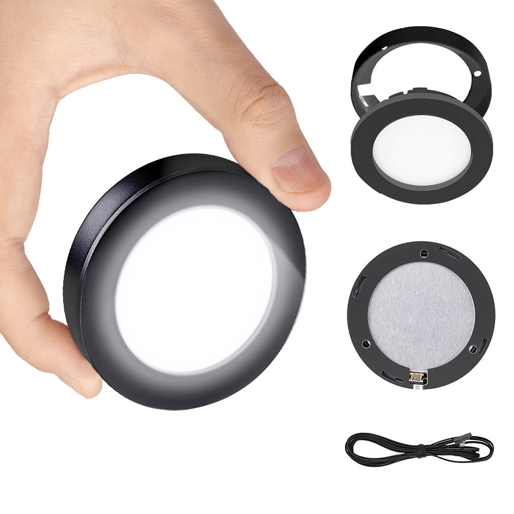 VST PL05 Cabinet Puck Light 12V 1.8W Mini Panel Light Recessed or Surface Mount LED Light for Kitchen, Wardrobe, Showcase Display