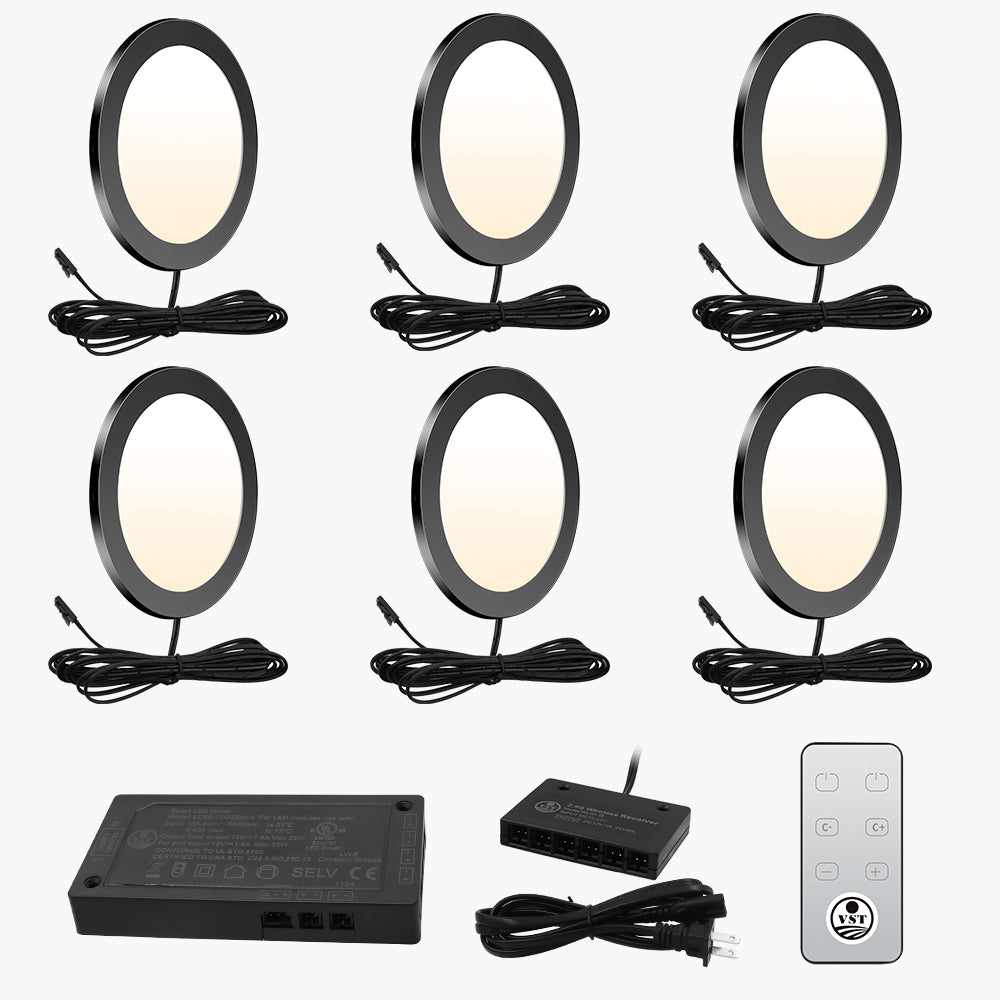 PL07 12V 3W CCT Tunable LED Panel Light 2700K to 6500K with Wireless Touch Sensor Switch for Counter Display Cabinet and Living Room