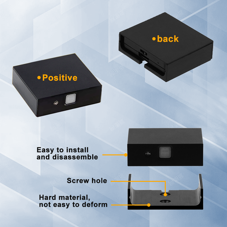 PR12 Black DC5V Wireless PIR Sensor Switch With Wireless Receiver for Closet Light Under Cabinets Counters Wardrobes