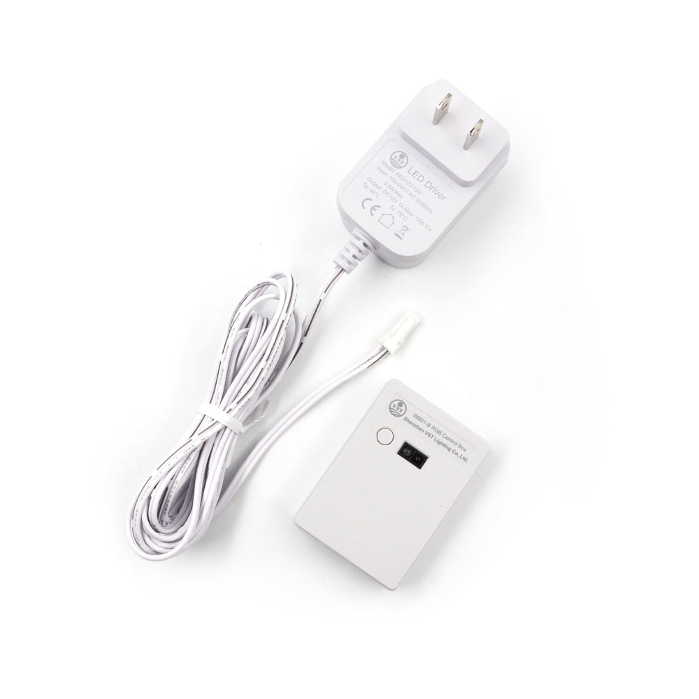4-Pin 12V WB01-B RGB Voice Control Box and 12V 24W Power Supply for SL04