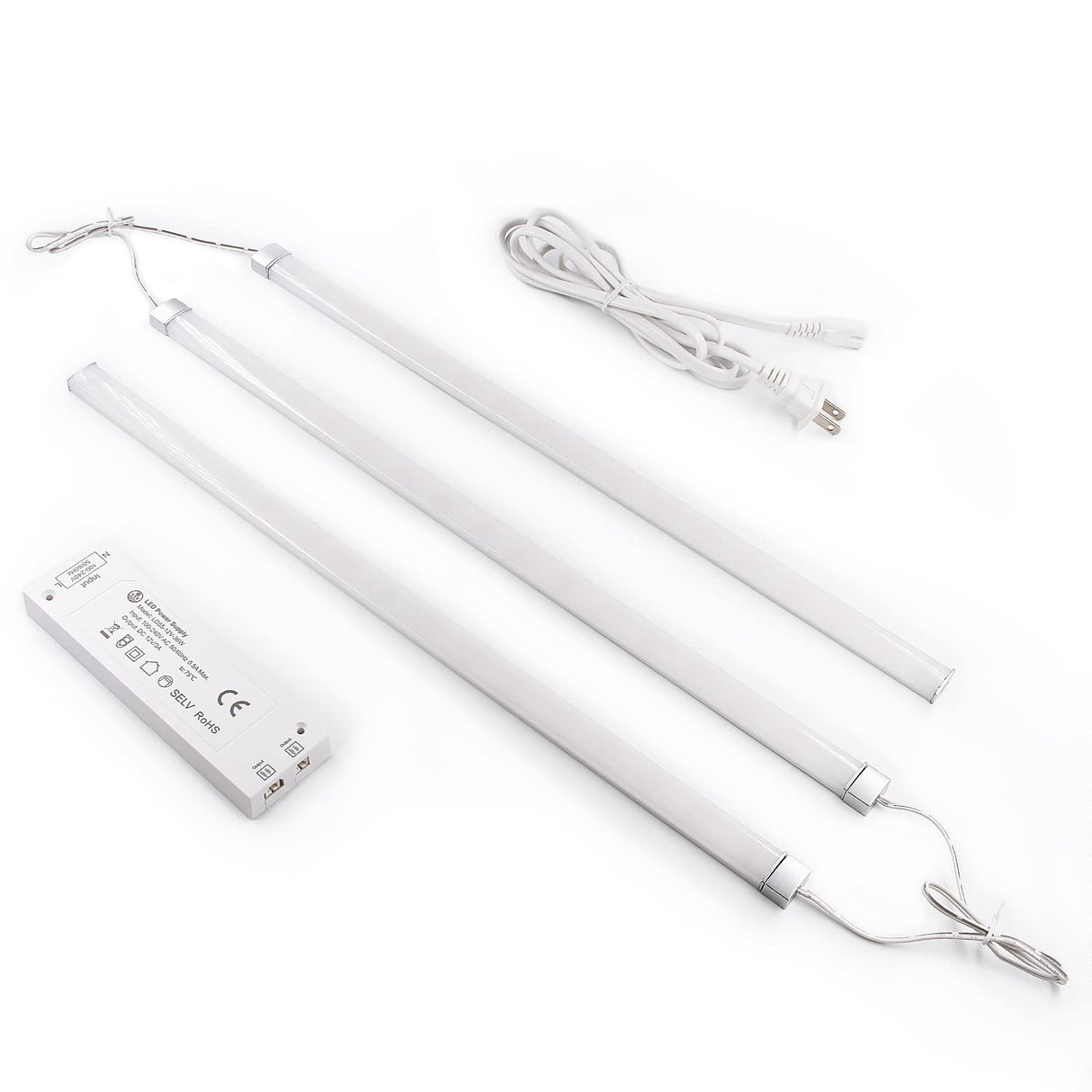 HS07 Under Cabinet Lighting Kit Plug in, Wired Dimmable Ultra-Thin LED Lights with Touch Control for Kitchen Counter Closet Shelf Lights(Warm White 3000K)