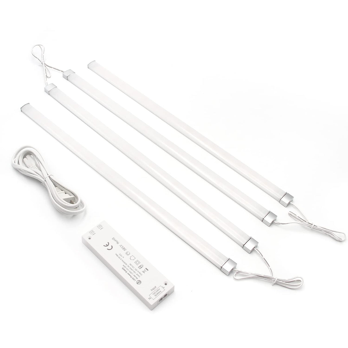 HS07 Under Cabinet Lighting Kit Plug in, Wired Dimmable Ultra-Thin LED Lights with Touch Control for Kitchen Counter Closet Shelf Lights(Warm White 3000K)